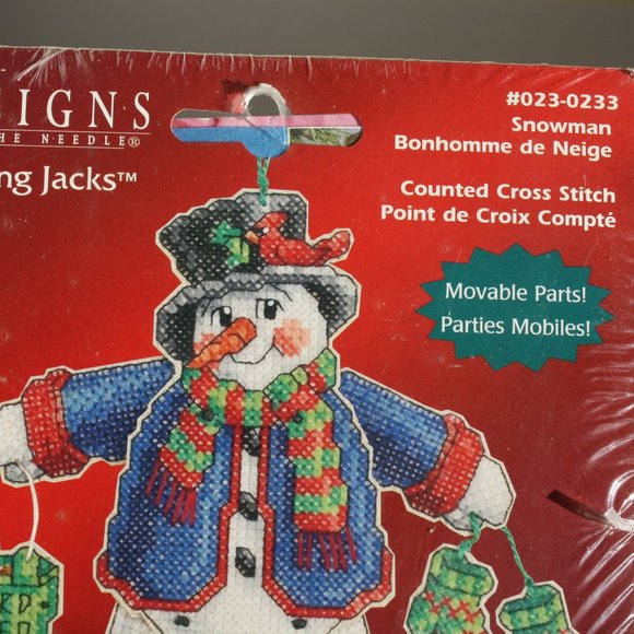 Never Been Used Vintage Counted Cross Stitch KIT Frosty Ornament Movable Parts - Picture 3 of 4